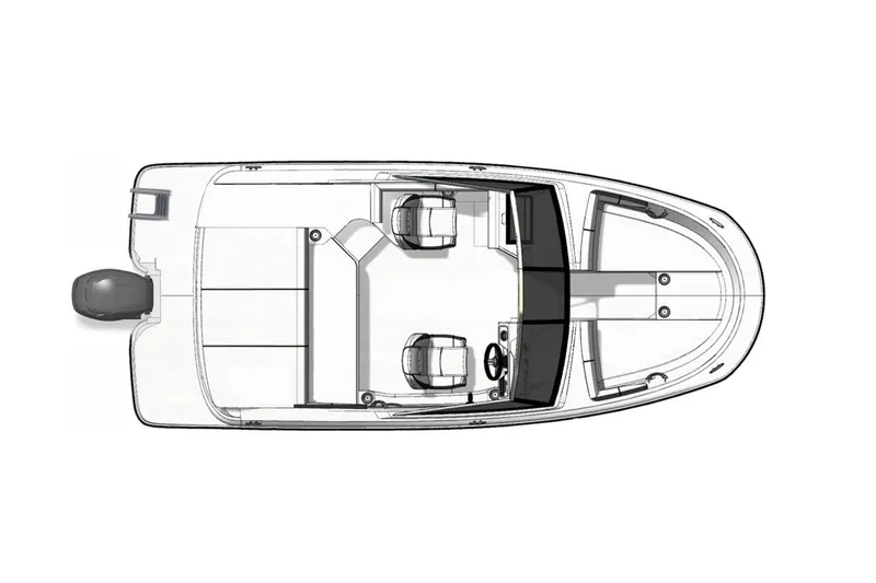 Slide: The Image of Manufacturer Provided Image: Top view of 2022 Sea Ray SPX 190 OB boat layout. - 9