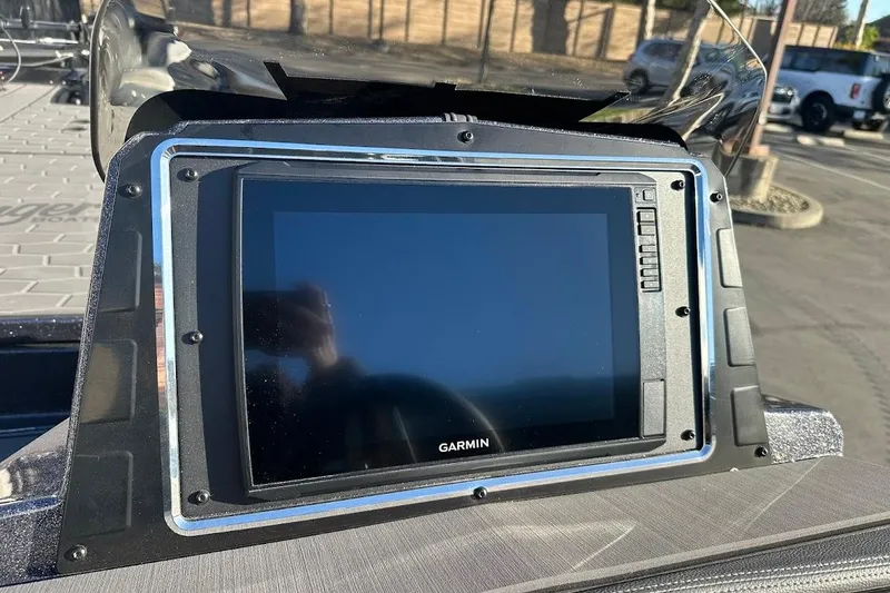 Slide: The Image of Garmin display on 2026 Ranger Z521R boat, showcasing advanced navigation technology. - 15