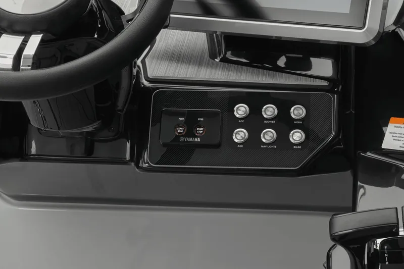 Slide: The Image of Yamaha Boats 222XD 2026 dashboard with control buttons. - 16