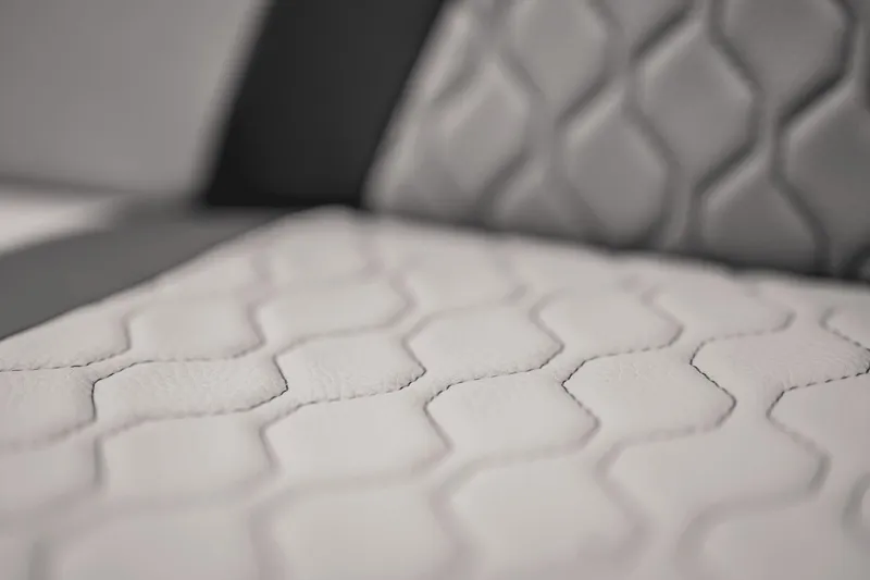 Slide: The Image of Close-up of Yamaha Boats 222XD 2026 upholstery. - 23