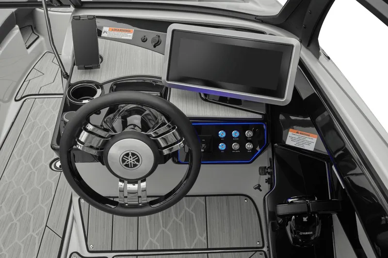 Slide: The Image of Yamaha Boats 222XD 2026 cockpit with steering wheel and display. - 7
