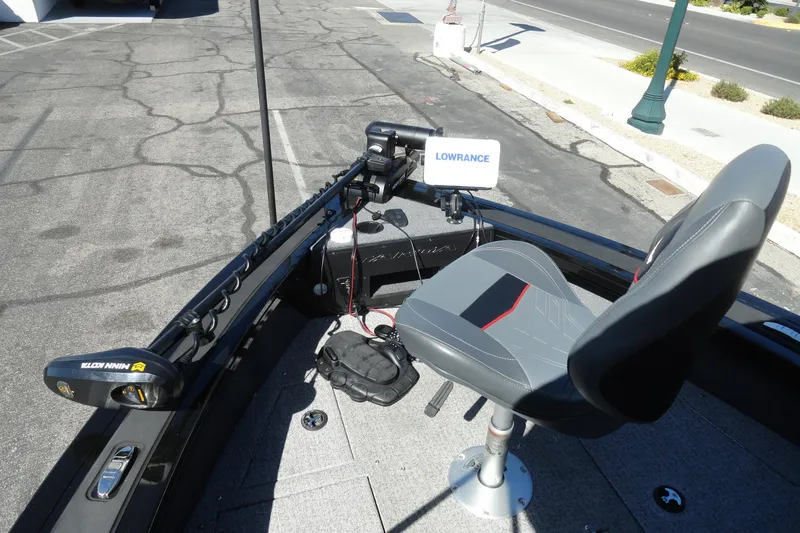 Slide: The Image of 2022 Tracker Targa V-19 Combo boat with Lowrance electronics and Minn Kota trolling motor. - 17