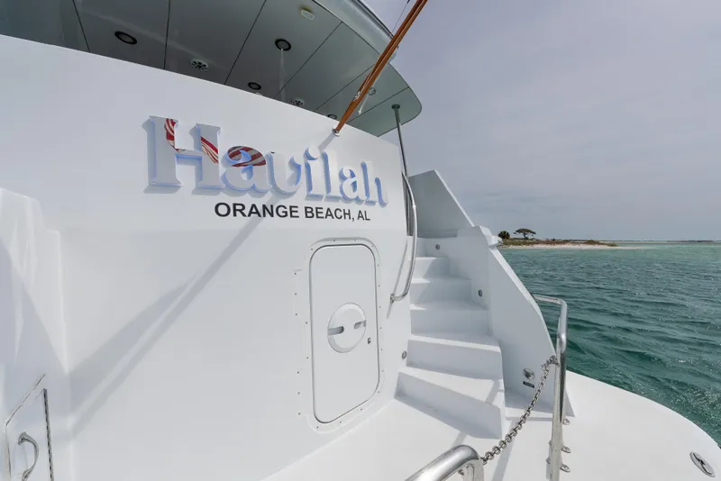 Slide: The Image of 2004 Hatteras 75 Sport Deck Motor Yacht docked at Orange Beach, AL. - 43