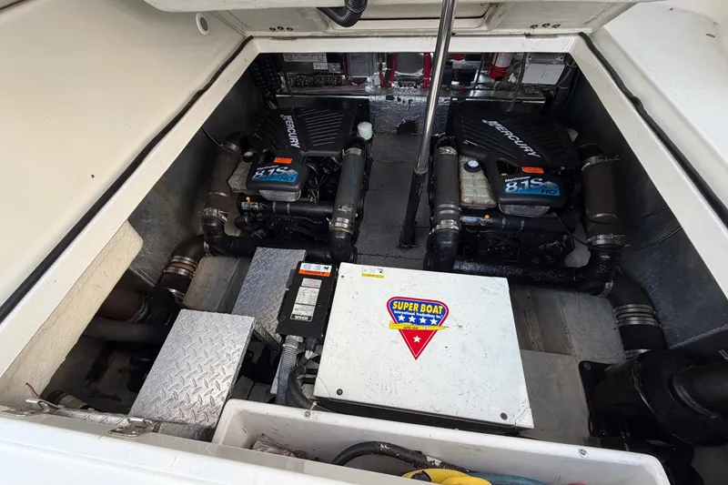 Slide: The Image of Engine compartment of 2002 Regal Commodore 3860 with twin Mercury 8.1S HO engines. - 33