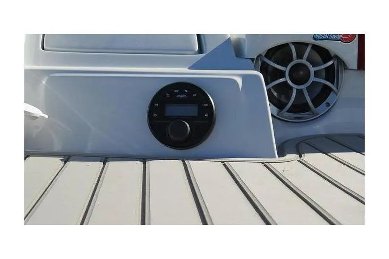 Slide: The Image of 2024 Crownline 250 XSS boat audio system and speaker detail. - 12