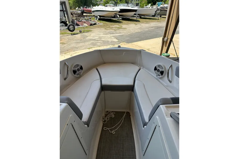 Slide: The Image of Interior view of 2020 Chaparral 19 SSi boat with seating and speakers. - 6