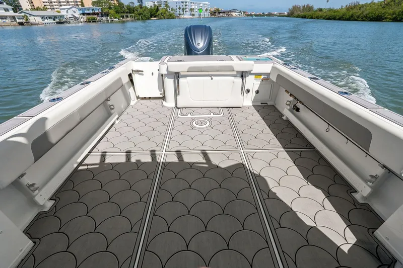 Slide: The Image of Interior of 2024 Parker 2320 Sport Cabin on the water. - 27