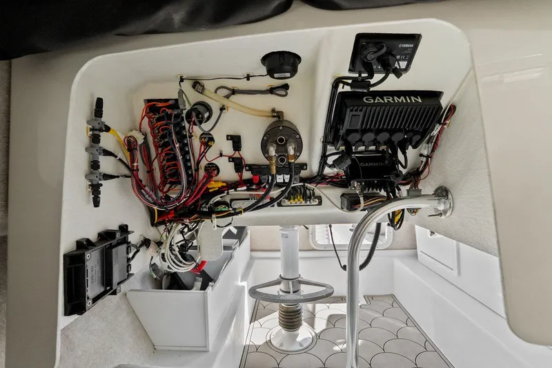 Slide: The Image of Electronics system in Parker 2320 Sport Cabin boat, 2024 model. - 41