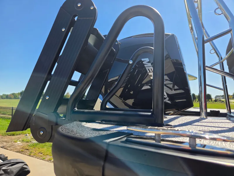 Slide: The Image of A 2027 Harris Sunliner 230 with a Mercury engine, captured in sunny weather. - 33