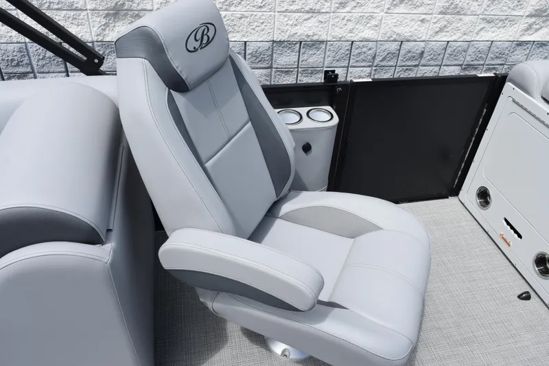Slide: The Image of Luxurious seating on 2026 Bentley Pontoons Legacy 223 Navigator, featuring sleek design and comfort. - 10