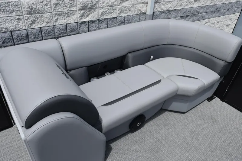 Slide: The Image of Luxurious seating on 2026 Bentley Pontoons Legacy 223 Navigator boat. - 12