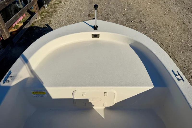 Slide: The Image of 2026 Carolina Skiff E16 JVX CC boat deck, featuring a clean, spacious design. - 7