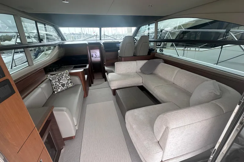Slide: The Image of Luxurious interior of 2018 Princess F43 yacht with plush seating and modern design. - 3