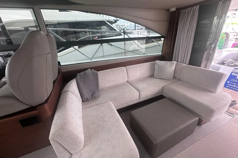 Slide: The Image of Luxurious interior of 2018 Princess F43 yacht with plush seating and modern design. - 38