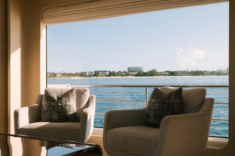 Slide: The Image of Luxurious interior of 2023 Azimut Grande 32M yacht with ocean view. - 11