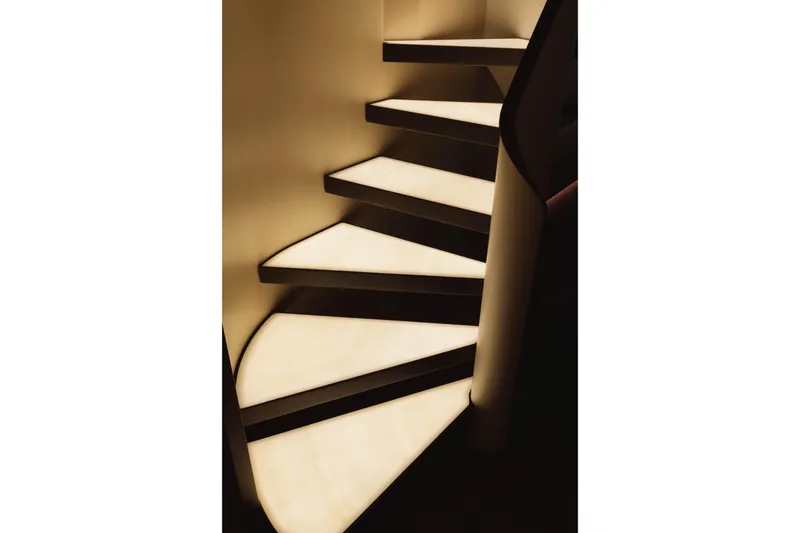 Slide: The Image of Illuminated spiral staircase on 2023 Azimut Grande 32M yacht. - 18