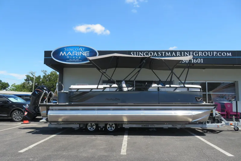 The Image of 2026 Avalon Venture 85 Quad Lounge pontoon boat at Suncoast Marine Group dealership. - 0