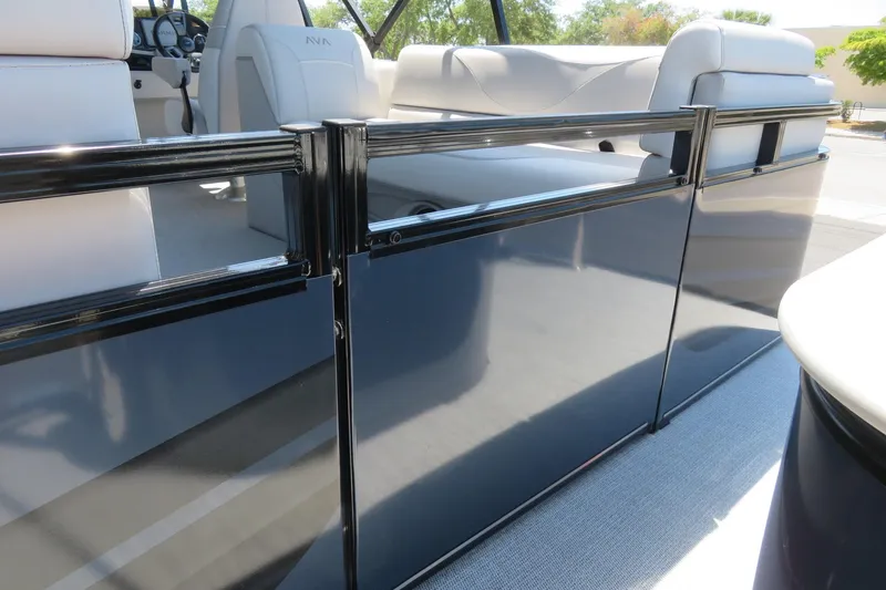 Slide: The Image of 2026 Avalon Venture 85 Quad Lounge interior with sleek seating and modern design. - 17