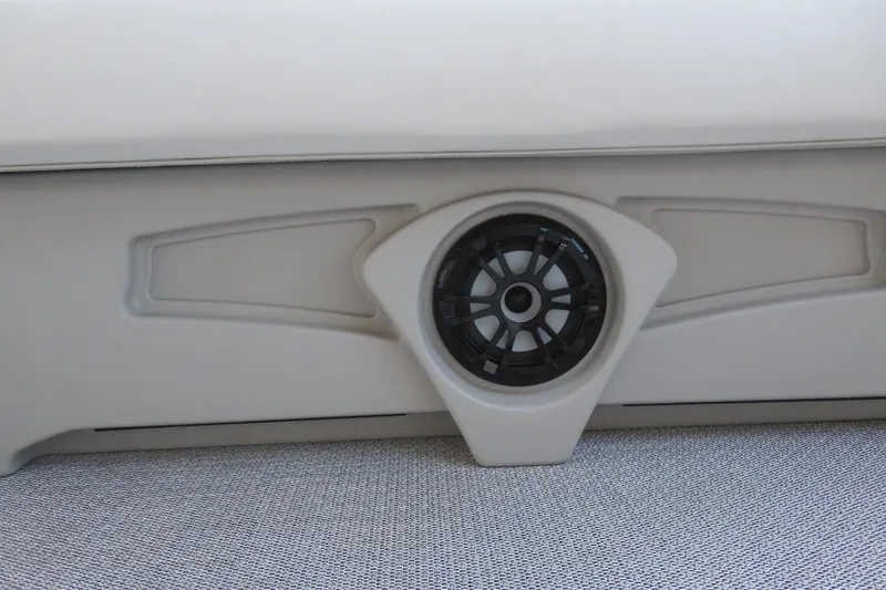 Slide: The Image of Speaker detail on 2026 Avalon Venture 85 Quad Lounge boat interior. - 25