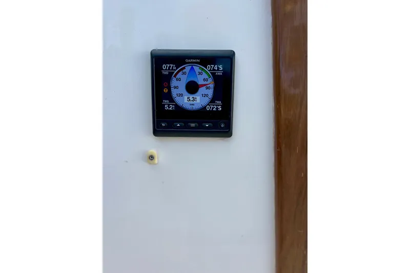 Slide: The Image of Garmin marine instrument on 2012 Alerion Express 28 sailboat dashboard. - 16