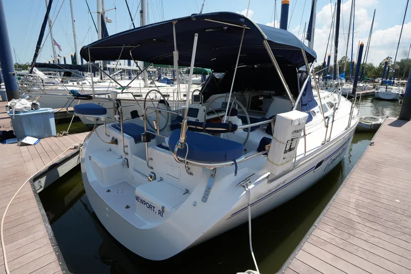 Slide: The Image of 2003 Catalina 400 MkII sailboat docked at marina. - 13