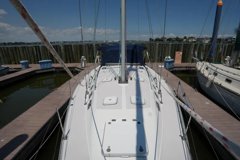 Slide: The Image of Catalina 400 MkII sailboat docked at marina, 2003 model, sunny day. - 9