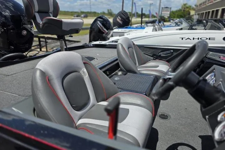 Slide: The Image of 2024 Ranger Z518 Cup-Equipped boat interior with sleek seating and modern design. - 18