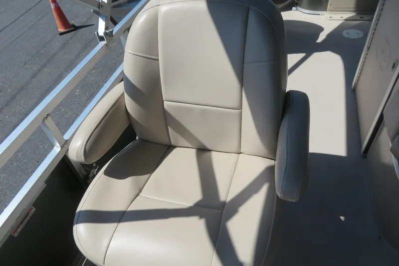 Slide: The Image of Beige captain's chair on 2015 Avalon GS 2185 RF boat deck. - 26