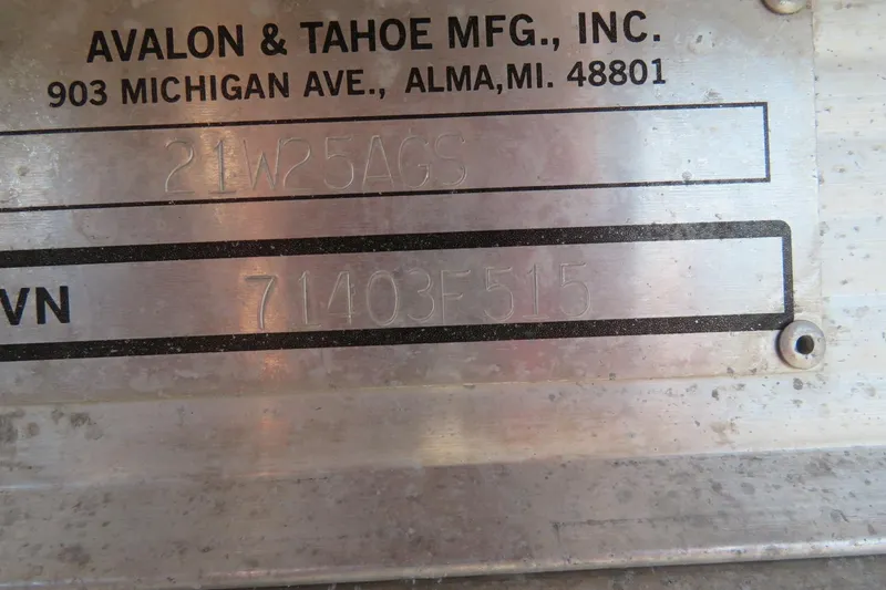 Slide: The Image of Metal identification plate for 2015 Avalon GS 2185 RF, showing serial and VIN numbers. - 37