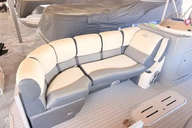 Slide: The Image of 2019 Veranda VP25RC boat interior with plush seating and modern design. - 11