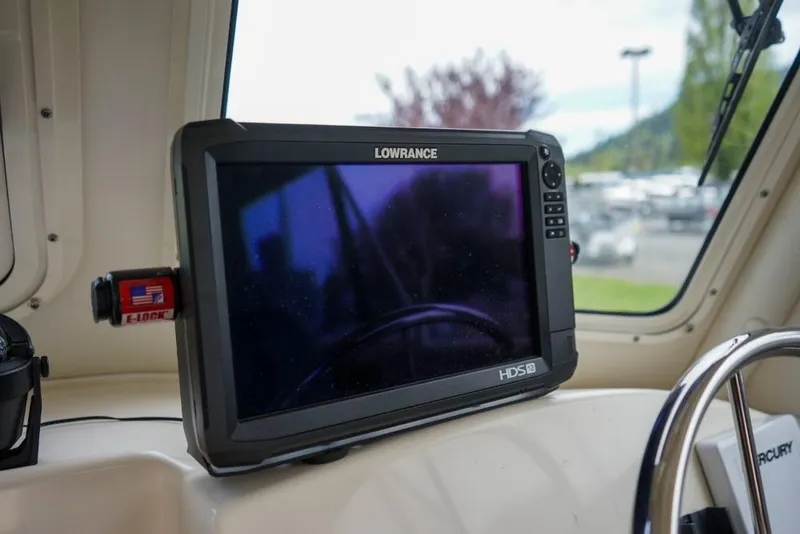 Slide: The Image of Lowrance HDS display on 2018 C-Dory 25' Tomcat Catamaran dashboard. - 17