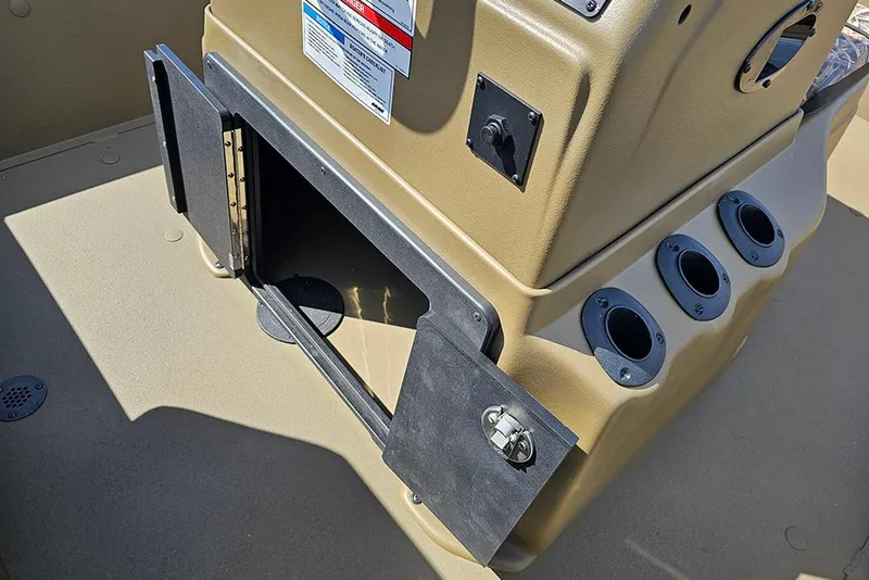 Slide: The Image of Open storage compartment on G3 Gator Tough 18 CC boat, 2026 model. - 15