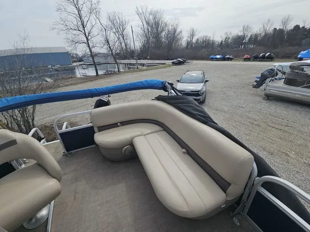 Slide: The Image of 2020 Sun Tracker Bass Buggy® 16 XL pontoon boat with seating area. - 7
