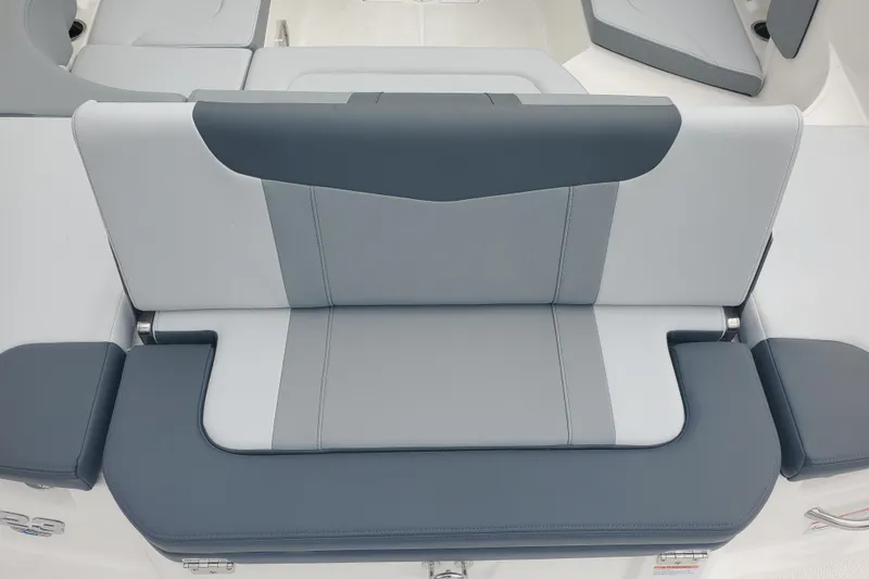 Slide: The Image of 2026 Chaparral 23 SSi boat seat, featuring sleek gray and white upholstery design. - 10