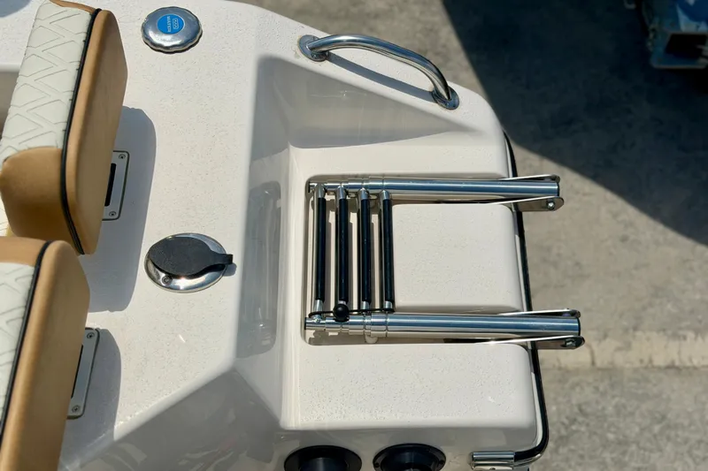 Slide: The Image of 2026 Sea Chaser 22 HFC boat with folded stainless steel swim ladder. - 54