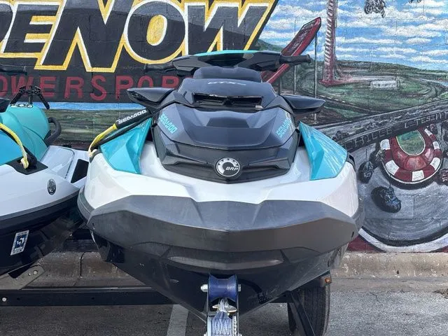 Slide: The Image of 2022 Sea-Doo GTX 130 PRO jet ski in front of colorful mural. - 4