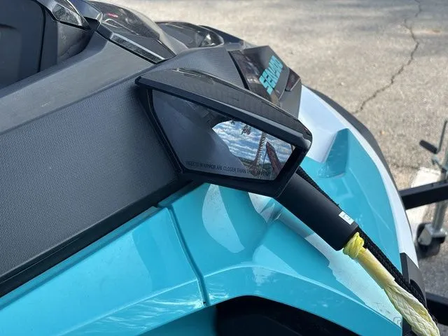 Slide: The Image of 2022 Sea-Doo GTX 130 PRO in turquoise with rearview mirror. - 8