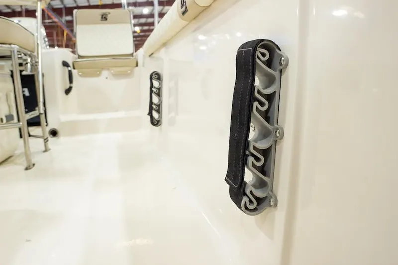 Slide: The Image of Manufacturer Provided Image: 2025 Carolina Skiff 17 LS boat interior with mounted accessories and seating. - 23