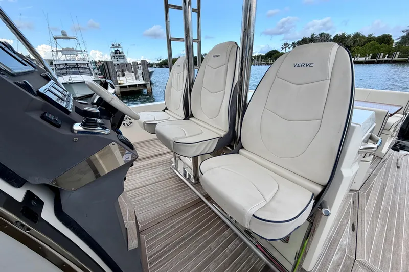 Slide: The Image of Interior view of 2014 Azimut Verve 40 yacht with helm and seating. - 30