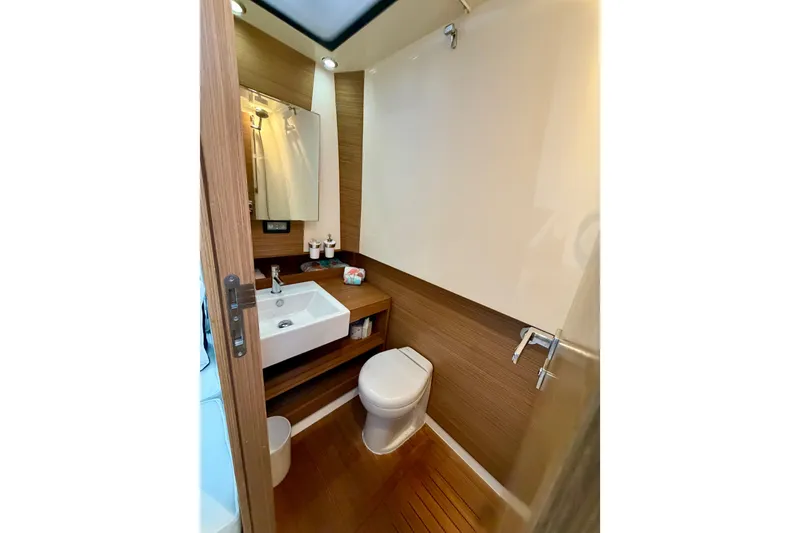 Slide: The Image of Luxurious bathroom interior of 2014 Azimut Verve 40 yacht with modern fixtures. - 61
