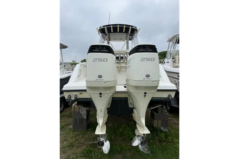 Slide: The Image of 2003 Hydra-Sports Vector 2800 CC with twin Suzuki 250 outboard engines. - 12