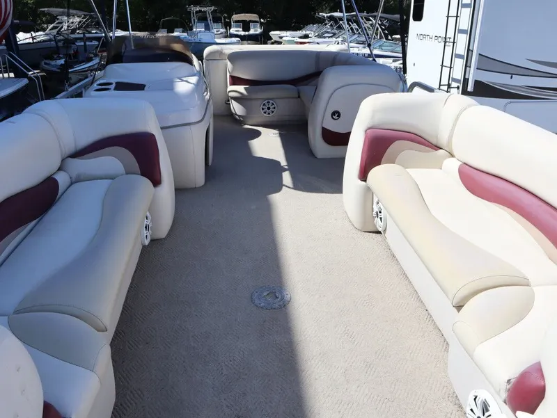 Slide: The Image of Interior of a 2011 Sun Tracker Party Barge 21 pontoon boat. - 11