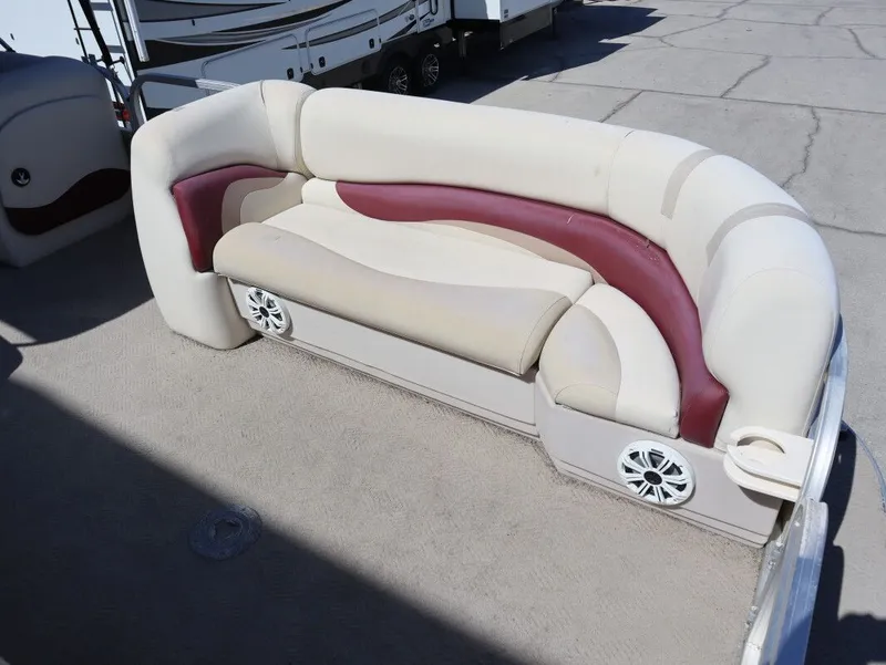 Slide: The Image of Seating area of a 2011 Sun Tracker Party Barge 21 pontoon boat. - 12