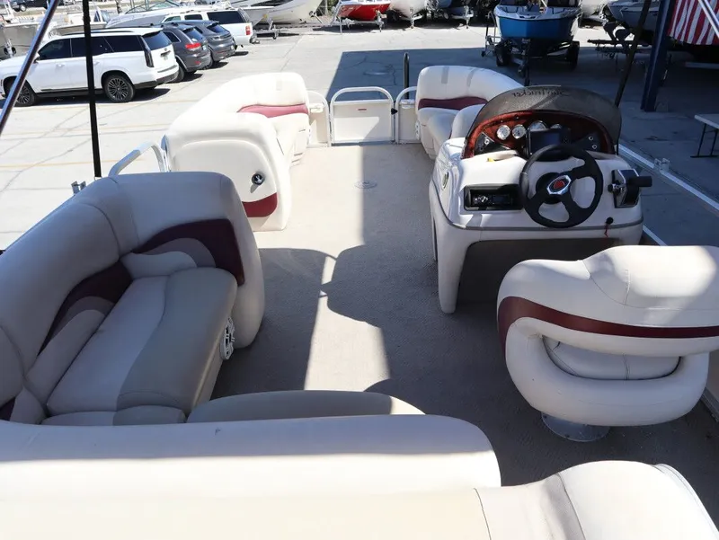 Slide: The Image of Interior of a 2011 Sun Tracker Party Barge 21 pontoon boat. - 19