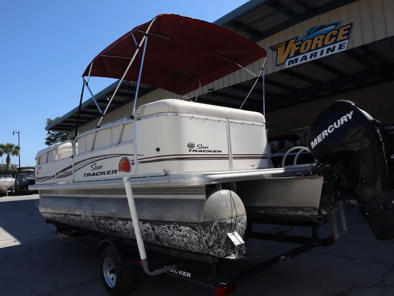 Slide: The Image of 2011 Sun Tracker Party Barge 21 with Mercury engine at VForce Marine. - 9