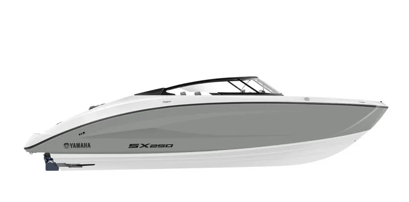 The Image of 2026 Yamaha SX250 boat, sleek design, side view. - 1