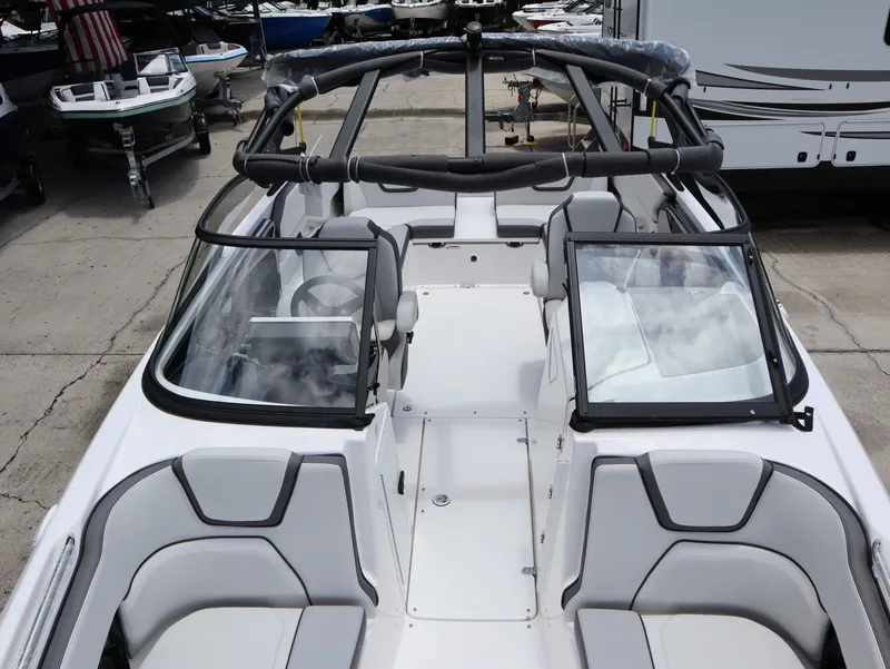 Slide: The Image of Interior view of 2026 Yamaha Boats SX250 with modern seating. - 19