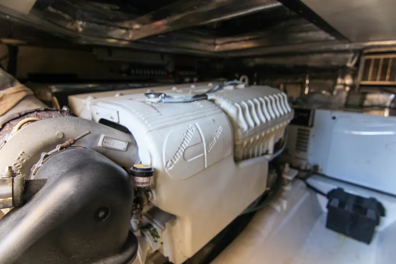 Slide: The Image of Engine room of 2006 Riviera 47 Open Flybridge Series II with Cummins engine. - 42