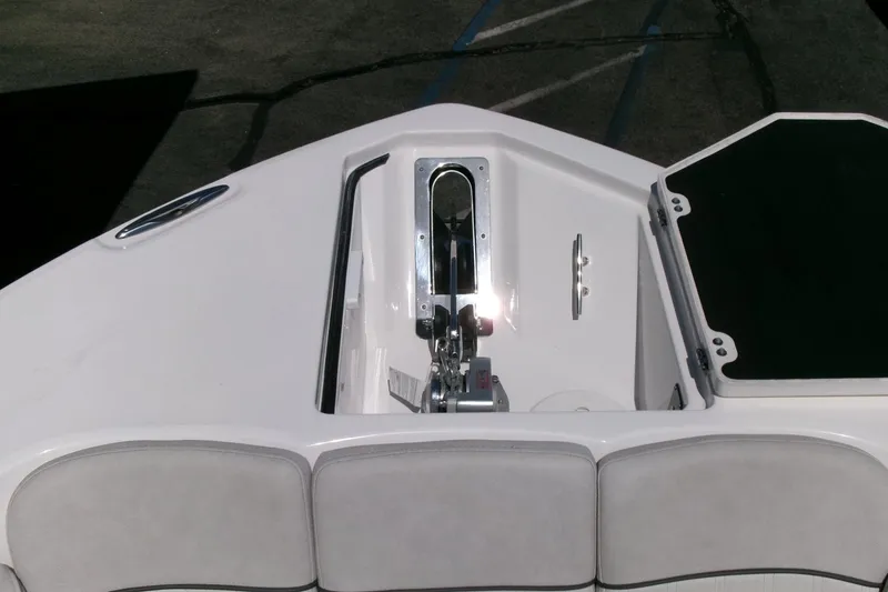 Slide: The Image of 2022 Sea Fox 288 Commander boat anchor compartment with seating area. - 5