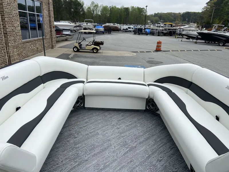 Slide: The Image of Luxurious seating in JC Swing Back 27TT Sport boat, 2023 model. - 46